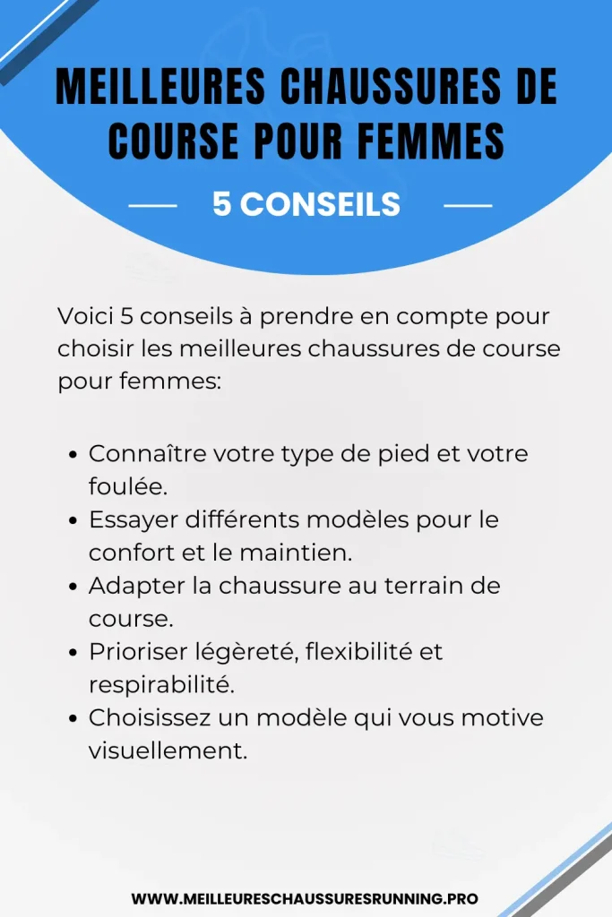 Meilleures Chaussures de Course Pour Femmes - infographie