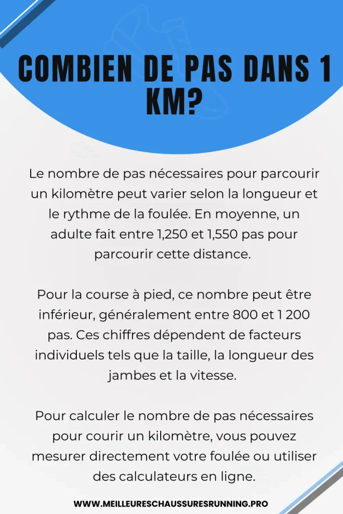 Combien de Pas Dans 1 km infographie