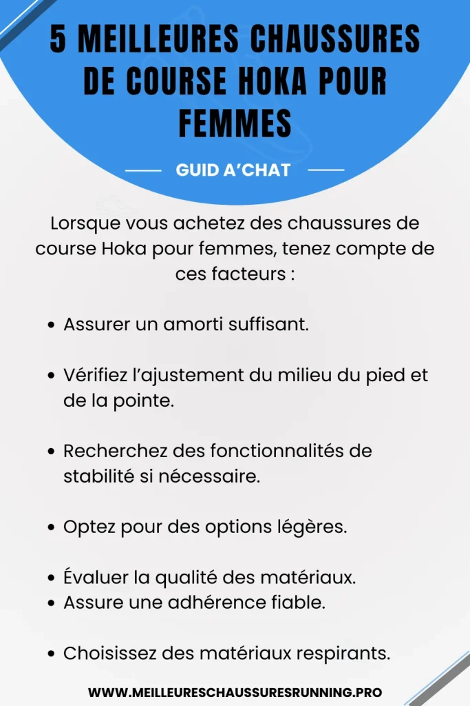 5 Meilleures Chaussures de Course Hoka pour Femmes - guid a'chat