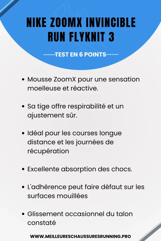 Nike ZOOMX INVINCIBLE Run 3 - test en 6 points